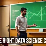 Students learning data science in a classroom, with graphical data on the board – with the highlighted text on the image 'How to choose the right data science course in Chennai?'